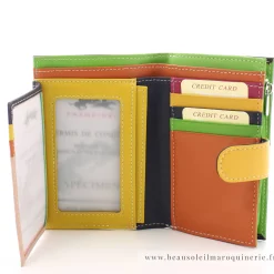 Francinel Portefeuille pression multicolore cuir Casual*Femme Portefeuilles Femme