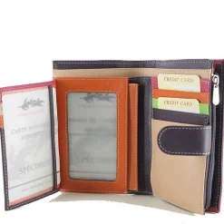 Francinel Portefeuille pression multicolore cuir Casual*Femme Portefeuilles Femme