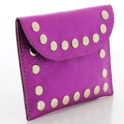 Marlon Firenze Porte-monnaie cuir metallise a clous*Femme Porte-Monnaie Femme