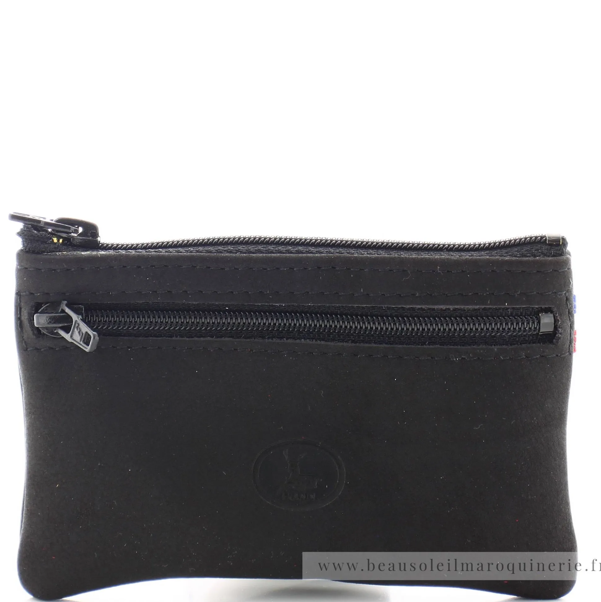 Frandi Porte-monnaie plat en cuir Authentique zippe*Homme Porte-Monnaie Homme