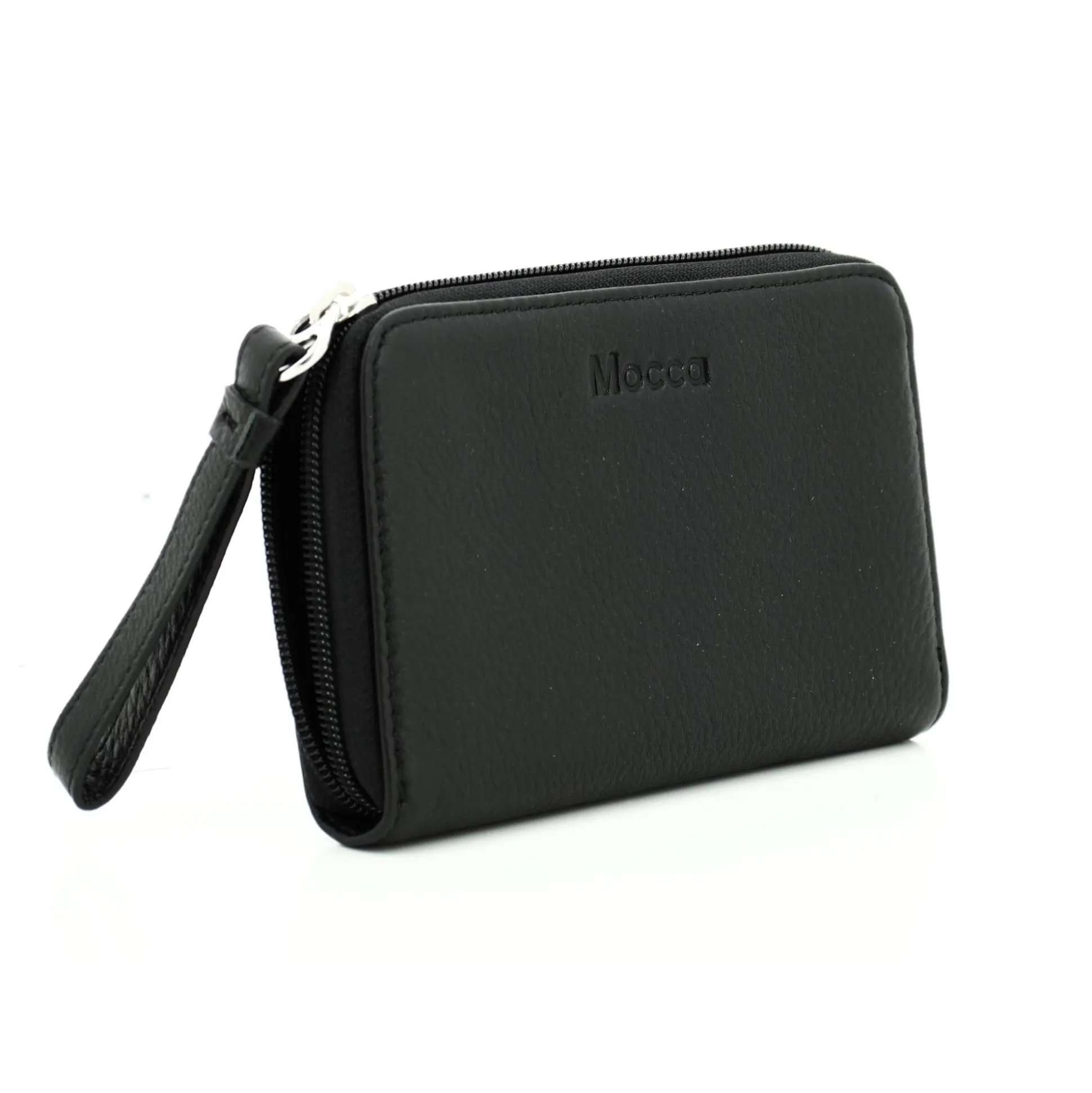 Mocca Porte-monnaie zippe Dana en cuir graine*Femme Porte-Monnaie Femme