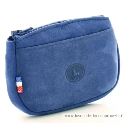 Frandi Porte-monnaie zippe en cuir Nubuck avec logo*Femme Porte-Monnaie Femme