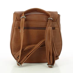 Mocca Sac a dos femme Cristina cuir a rabat*Femme Sacs À Dos Femme