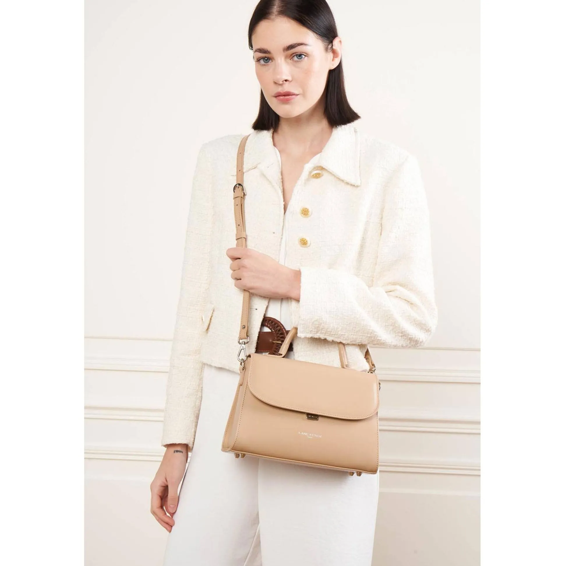 Lancaster Sac a main a rabat avec fermoir Suave Even M - Fabrique en France*Femme Sacs À Main