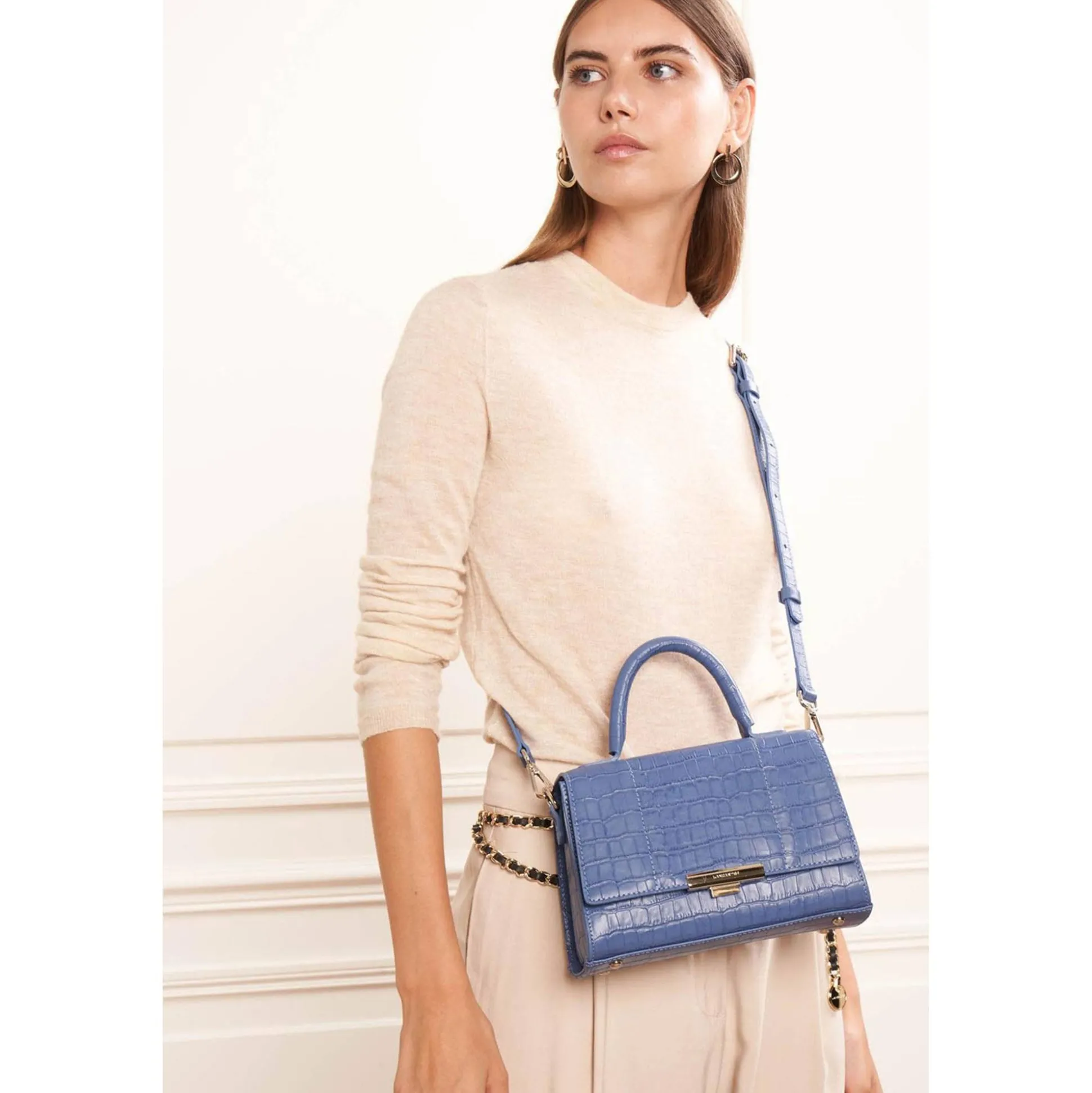 Lancaster Sac a main a rabat Exotic Trinity croco*Femme Sacs À Main