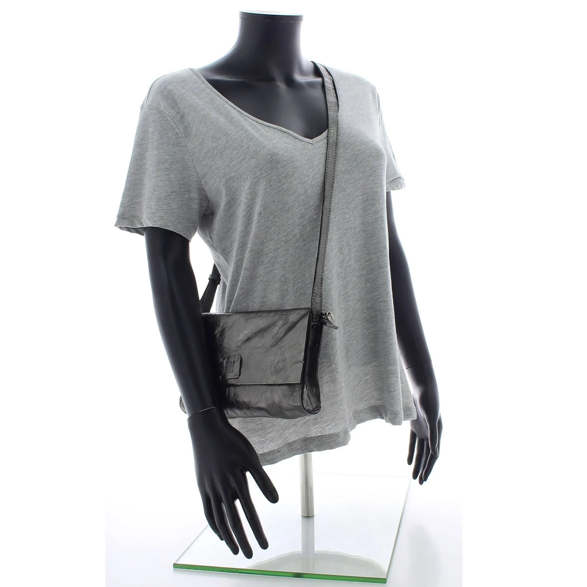 Biba Sac a rabat Chester Smog en cuir metallise*Femme Sacs Bandoulière