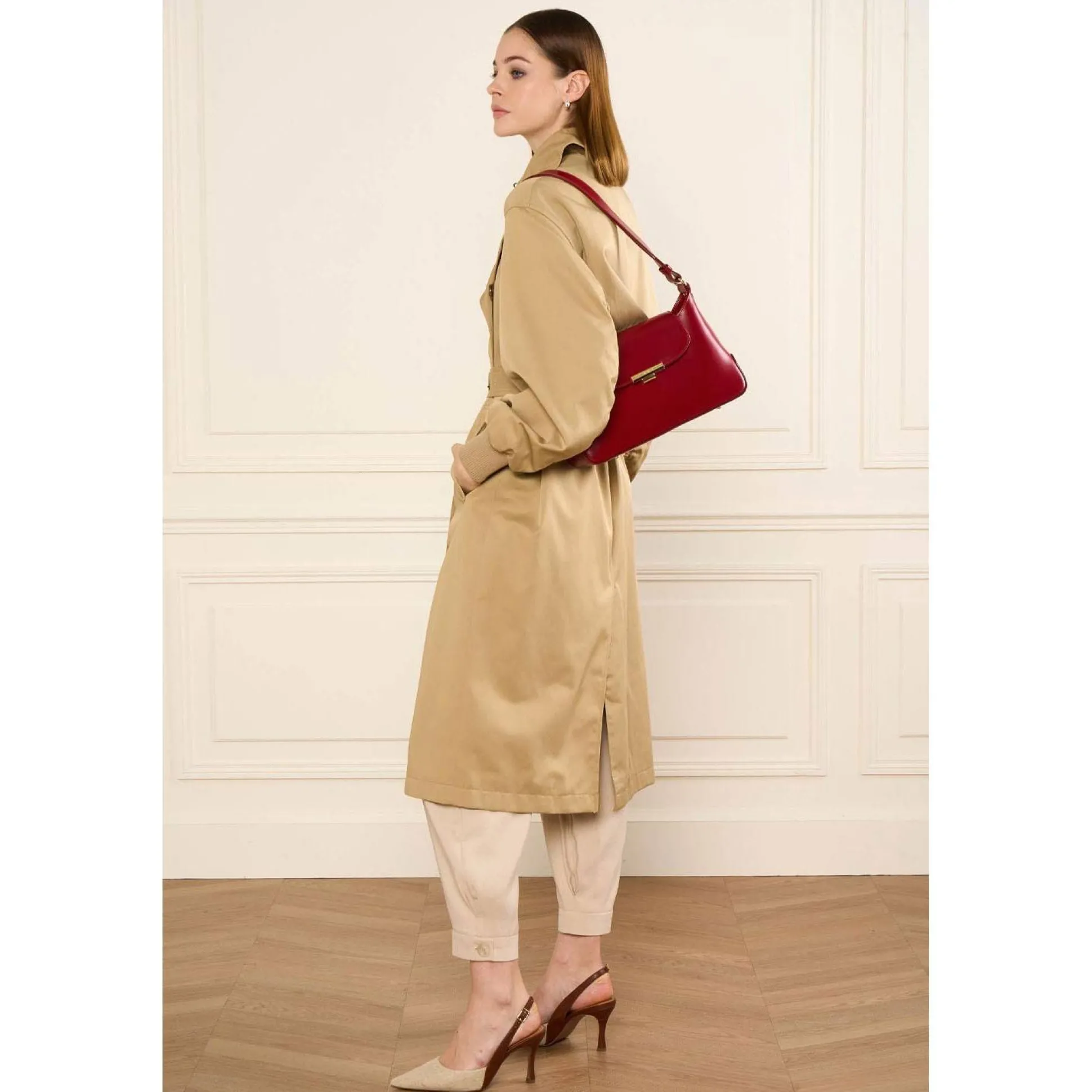 Lancaster Sac baguette a rabat avec fermoir dore Suave Evenly*Femme Sacs Porté Épaule