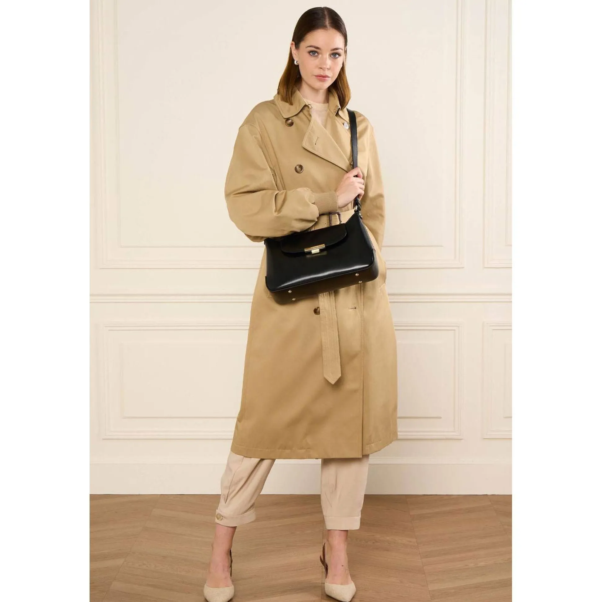Lancaster Sac baguette a rabat avec fermoir dore Suave Evenly*Femme Sacs Porté Épaule
