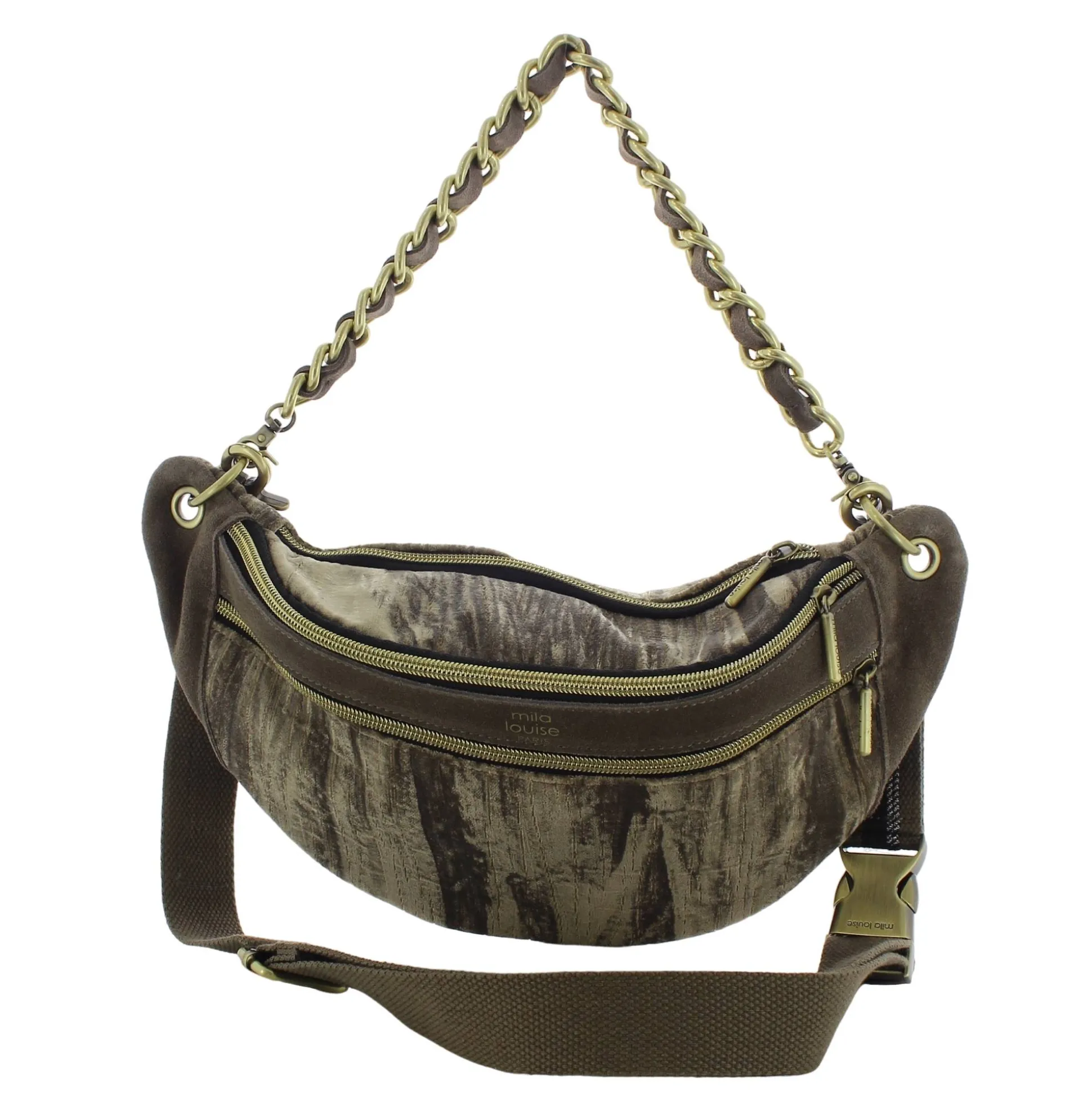 Mila Louise Sac banane Petra taille M VFR velours*Femme Sacs Banane Femme