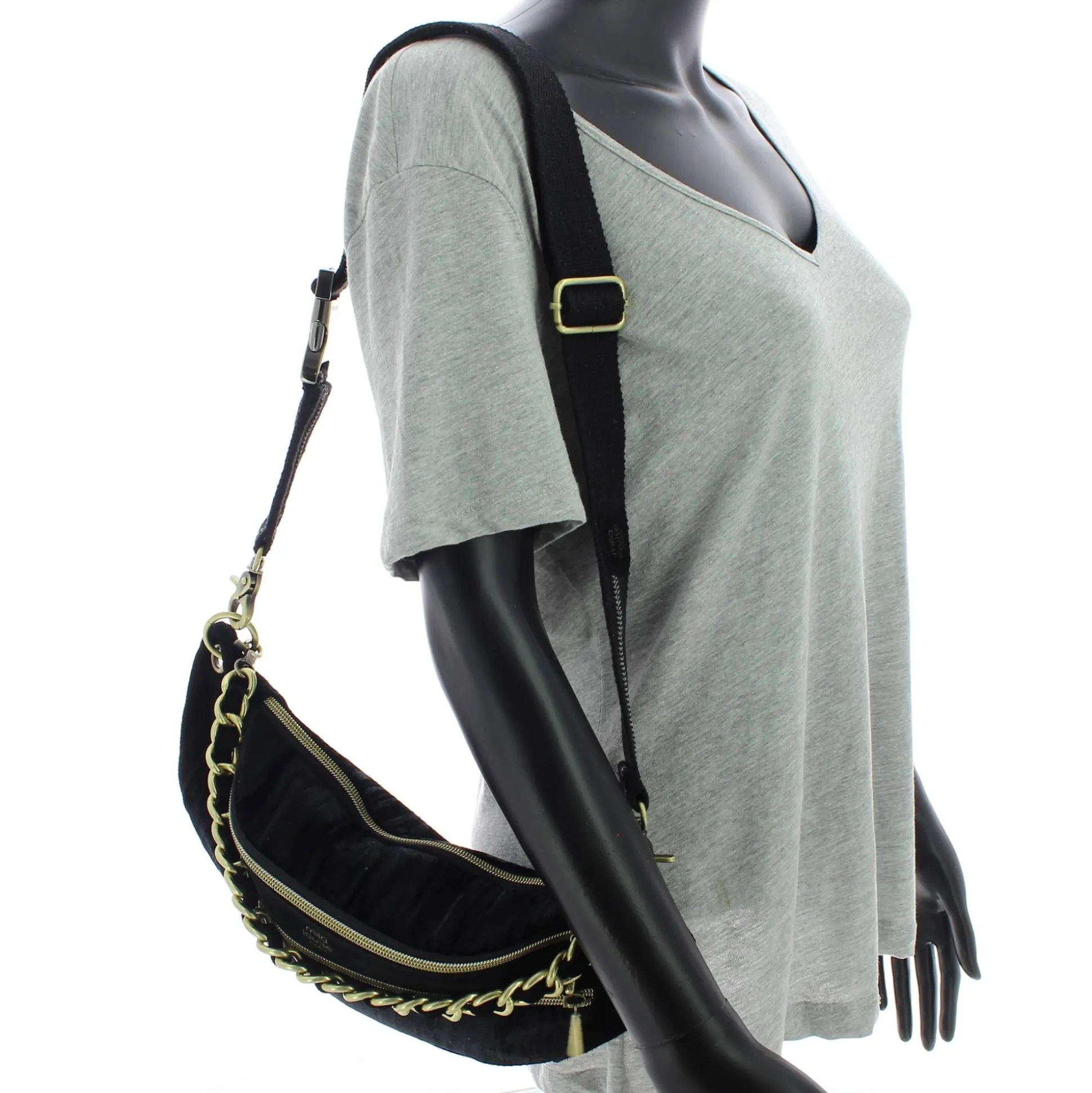 Mila Louise Sac banane Petra taille M VFR velours*Femme Sacs Banane Femme