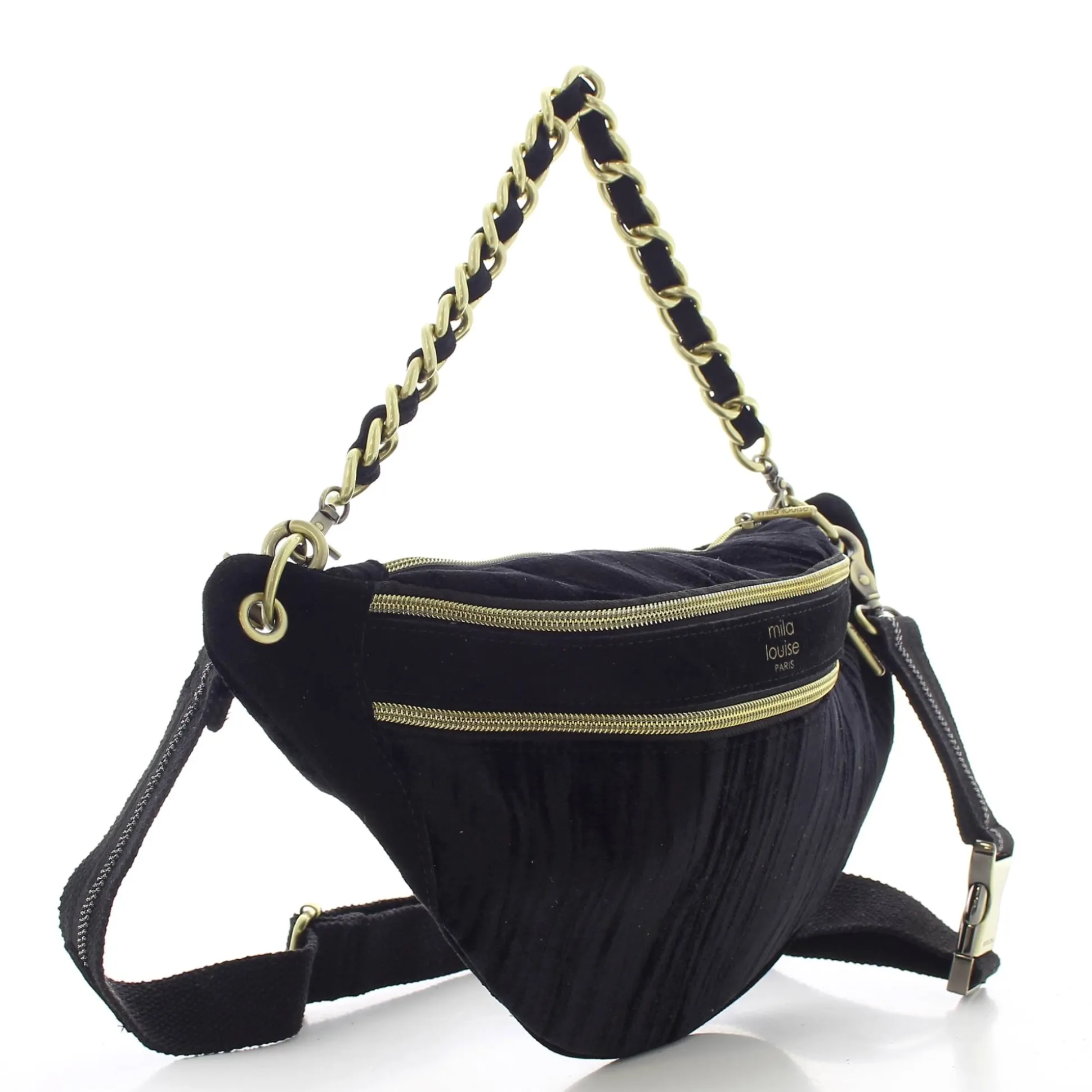 Mila Louise Sac banane Petra taille M VFR velours*Femme Sacs Banane Femme