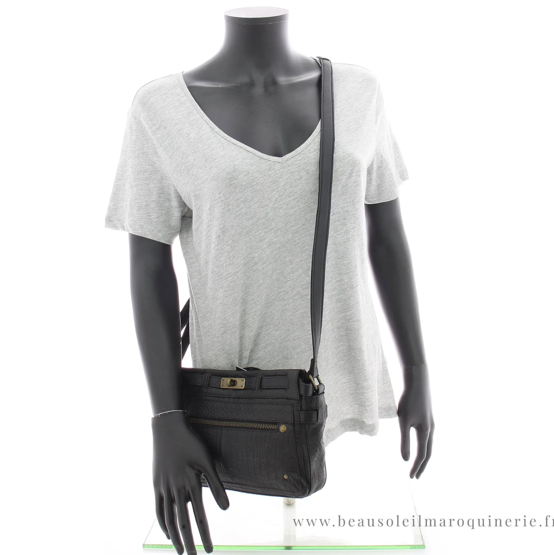 Pieces Sac bandouliere a fermoir Noelle facon croco*Femme Sacs Bandoulière