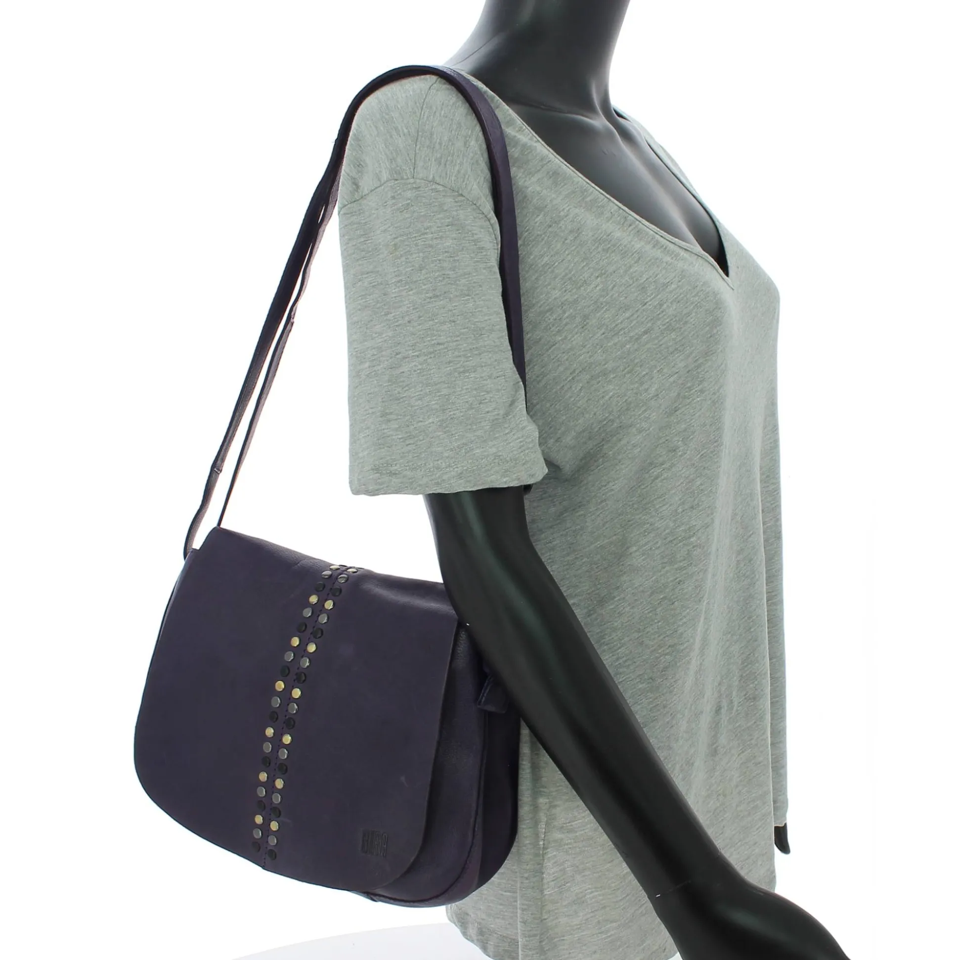 Biba Sac bandouliere a rabat cloute Hancock en cuir*Femme Sacs Bandoulière