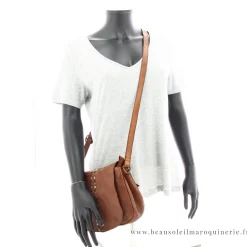 Biba Sac bandouliere a rabat cloute Hancock en cuir*Femme Sacs Bandoulière