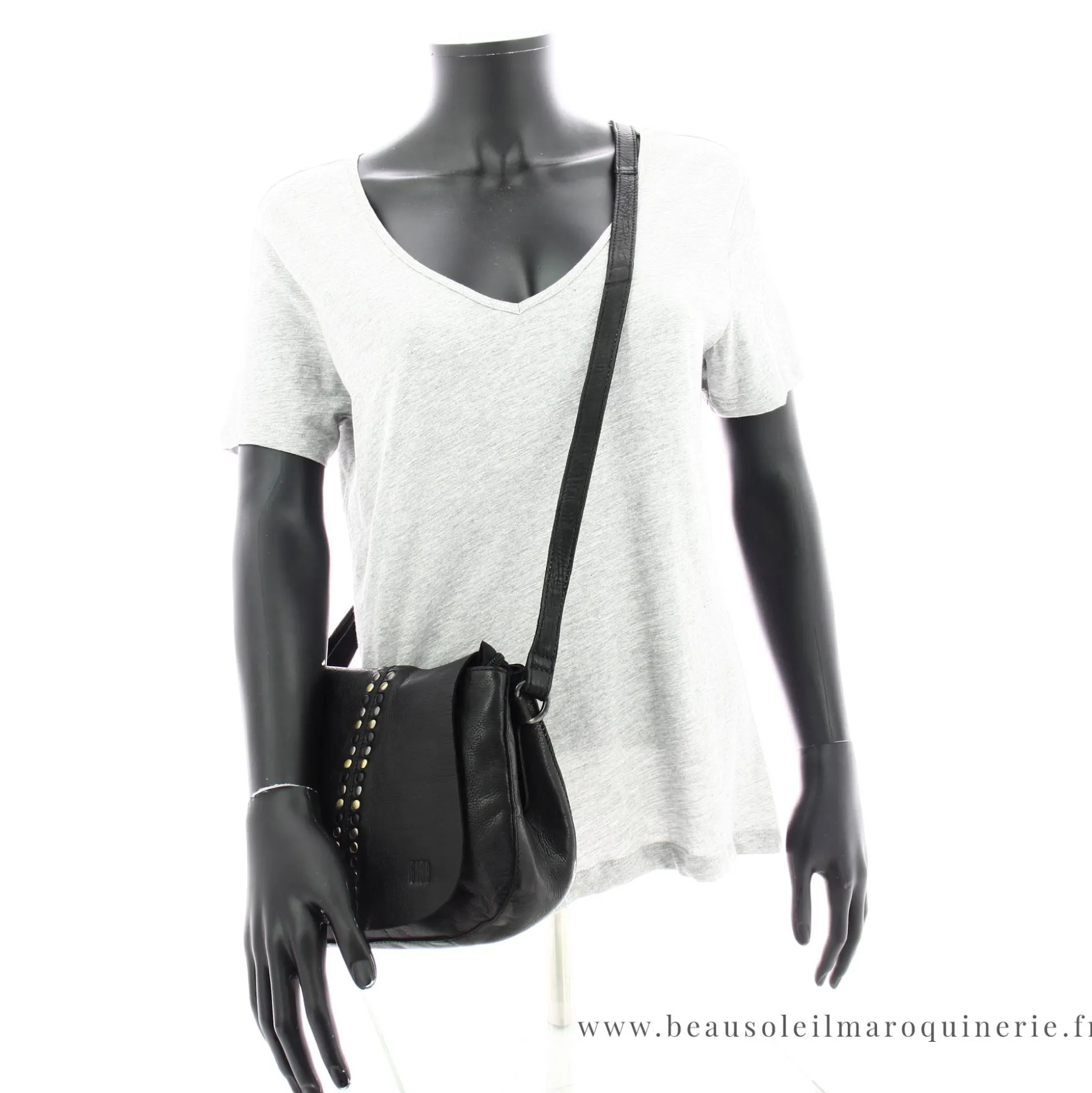 Biba Sac bandouliere a rabat cloute Hancock en cuir*Femme Sacs Bandoulière