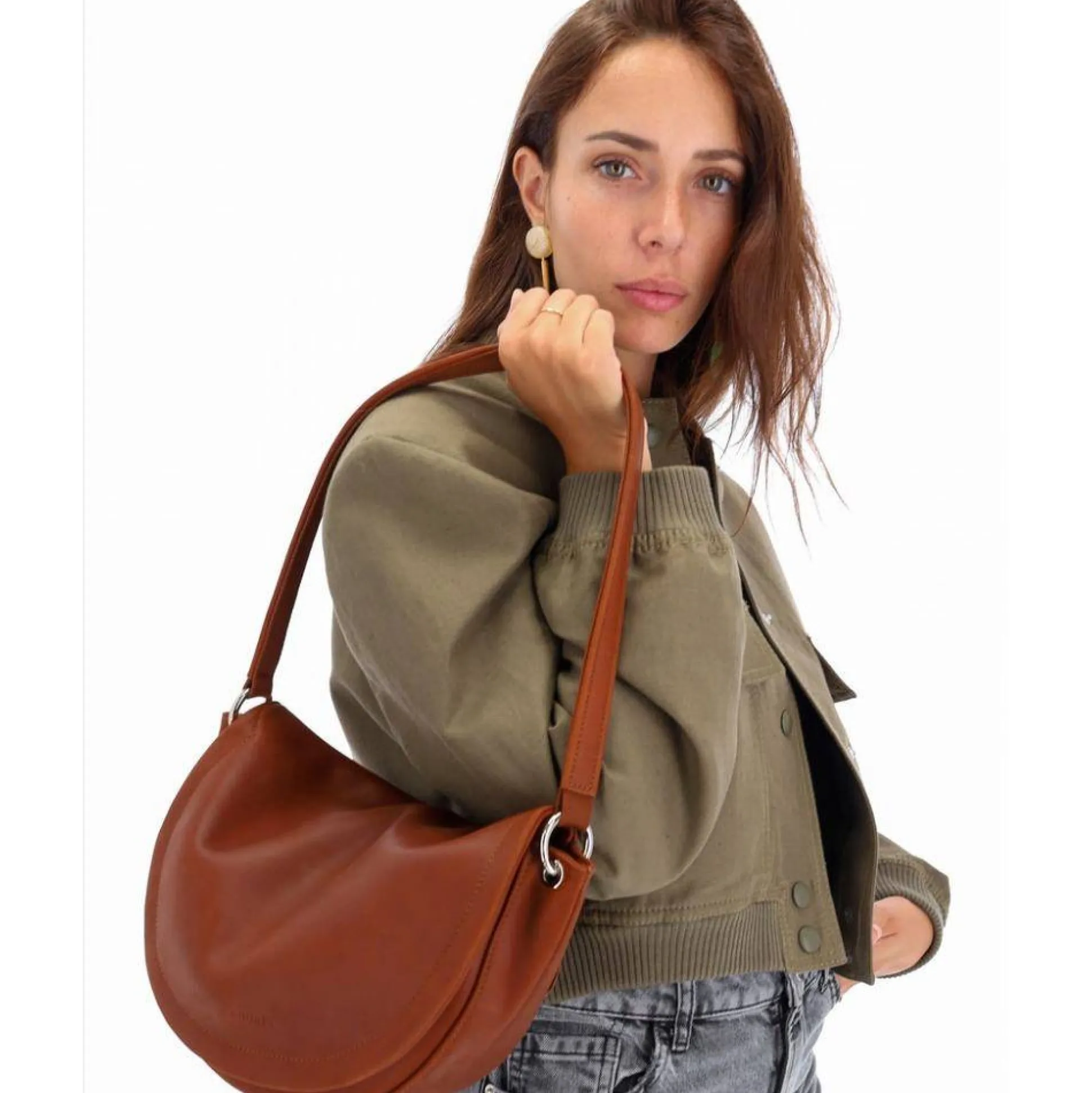 Les Ateliers Foures Sac bandouliere a rabat Compact en cuir*Femme Sacs Porté Épaule
