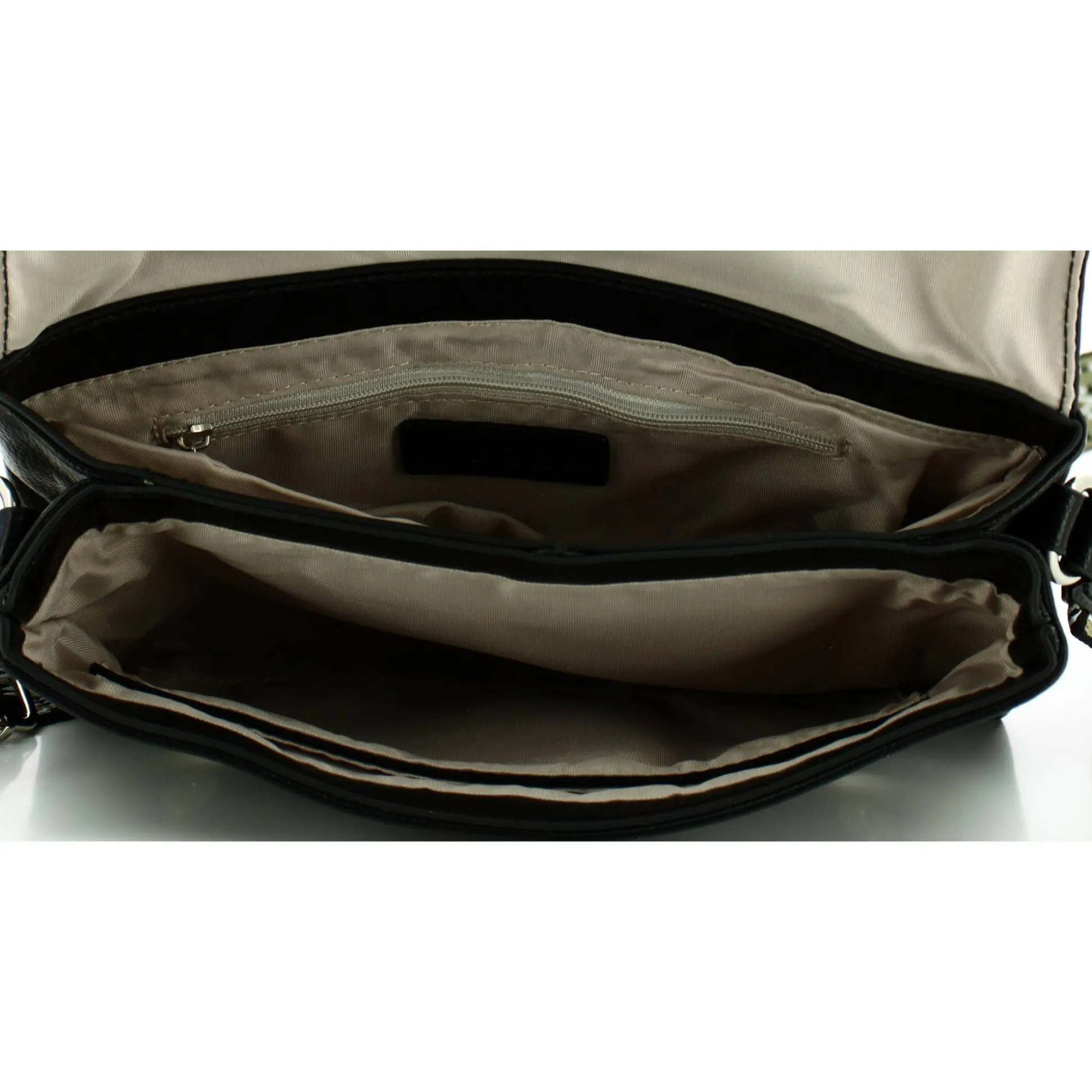 Mocca Sac bandouliere a rabat en cuir*Femme Sacs Bandoulière