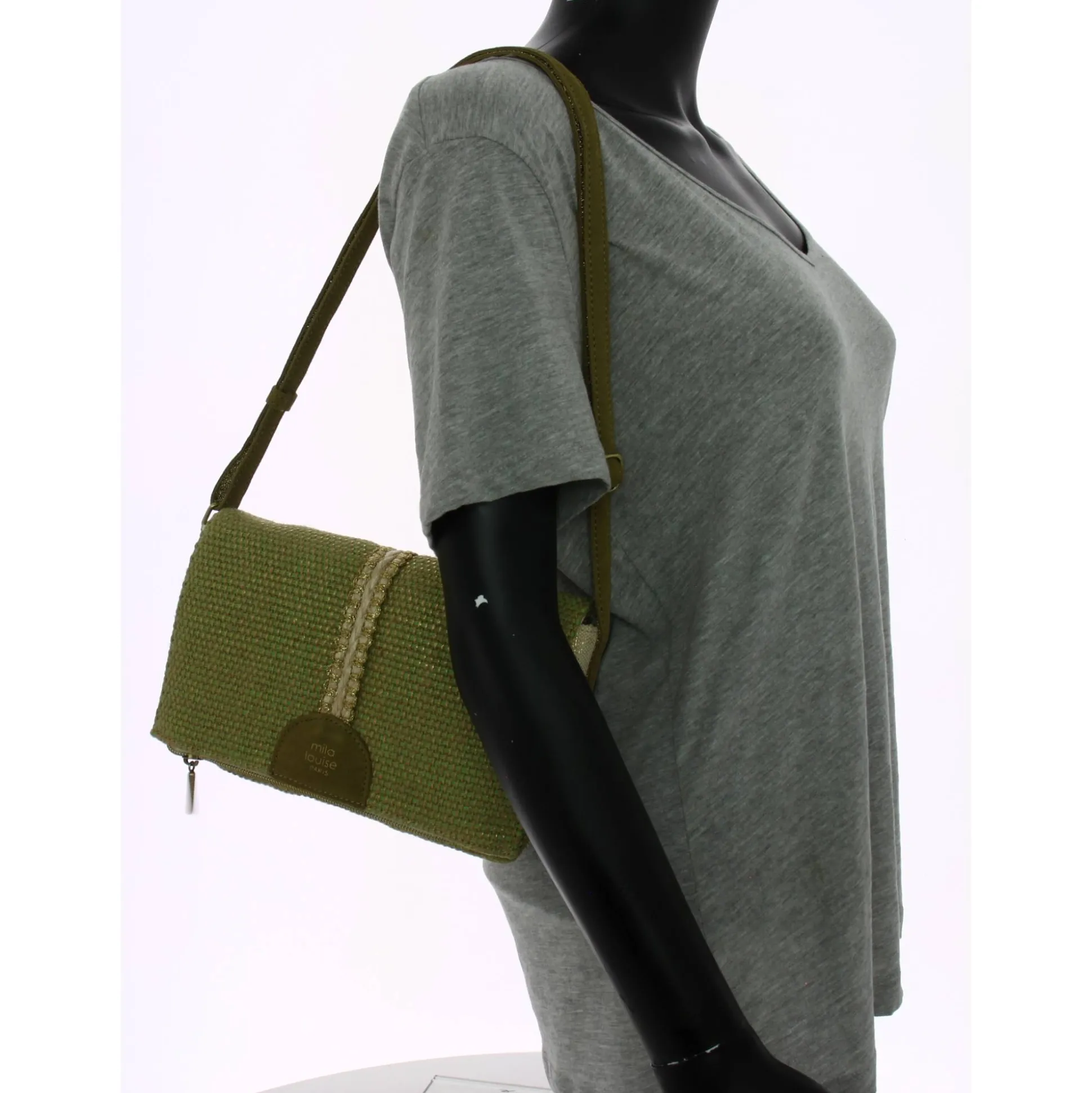 Mila Louise Sac bandouliere a rabat Niny JT2 tisse*Femme Sacs Bandoulière