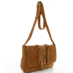Pieces Sac bandouliere Anis cuir facon nubuck*Femme Sacs Bandoulière