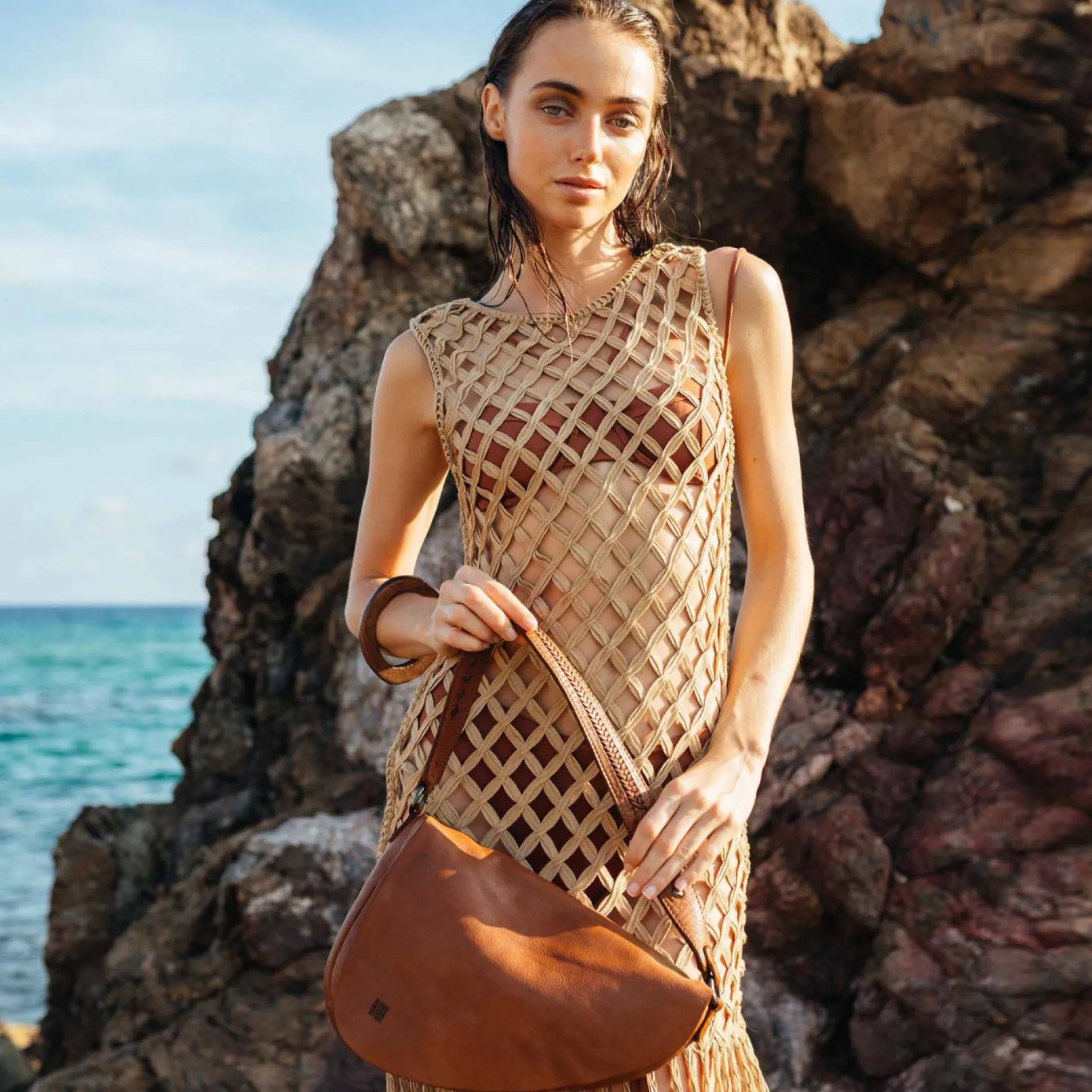 Biba Sac bandouliere asymetrique Taos en cuir*Femme Sacs Porté Épaule|Sacs Bandoulière