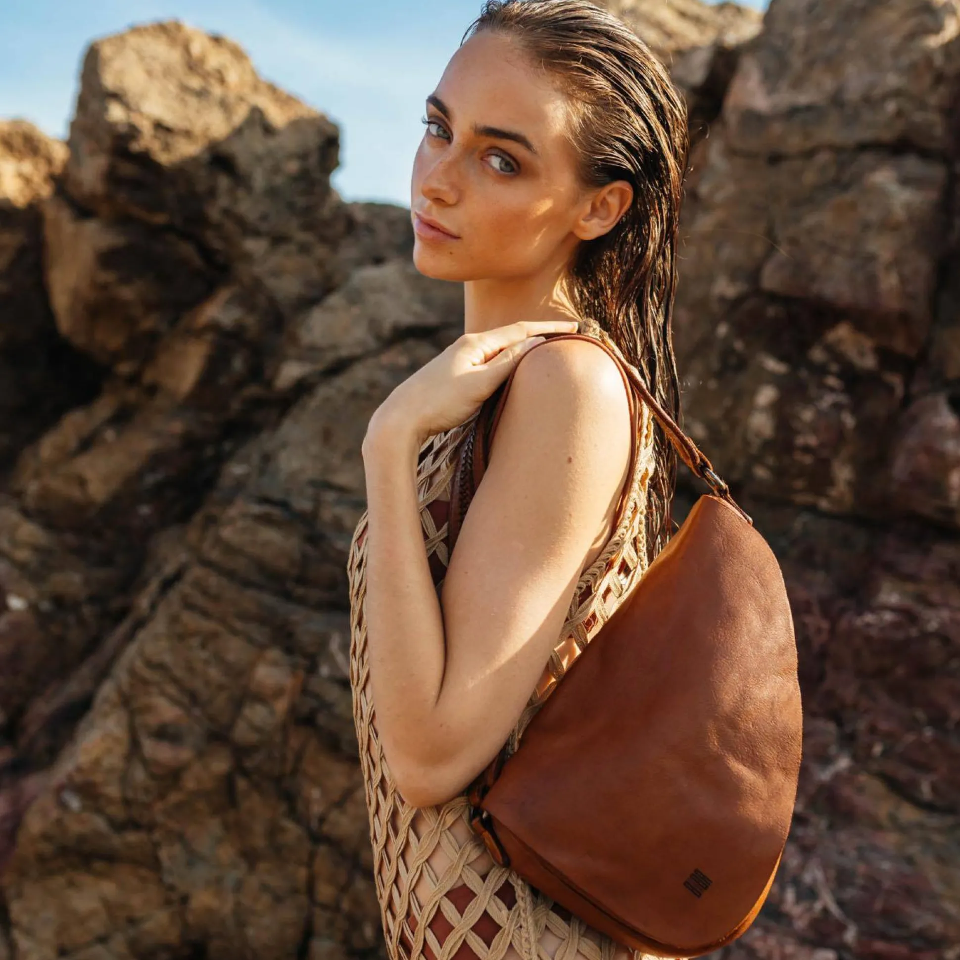 Biba Sac bandouliere asymetrique Taos en cuir*Femme Sacs Porté Épaule|Sacs Bandoulière