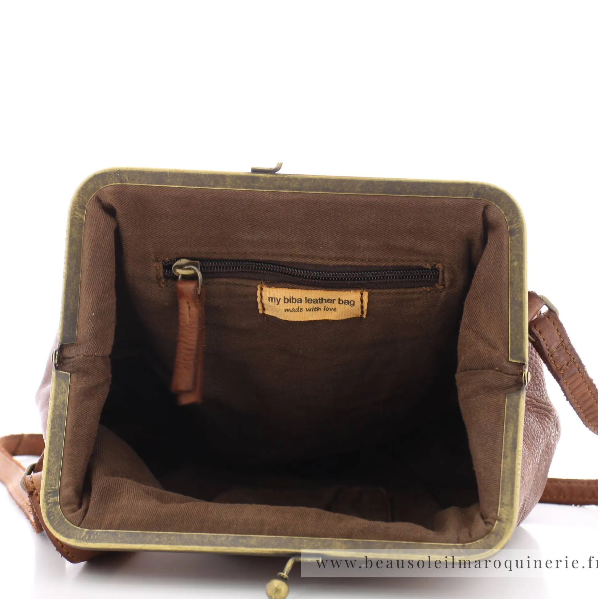 Biba Sac bandouliere Boston en cuir avec fermoir*Femme Sacs Bandoulière
