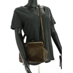 Biba Sac bandouliere Boston en cuir avec fermoir*Femme Sacs Bandoulière