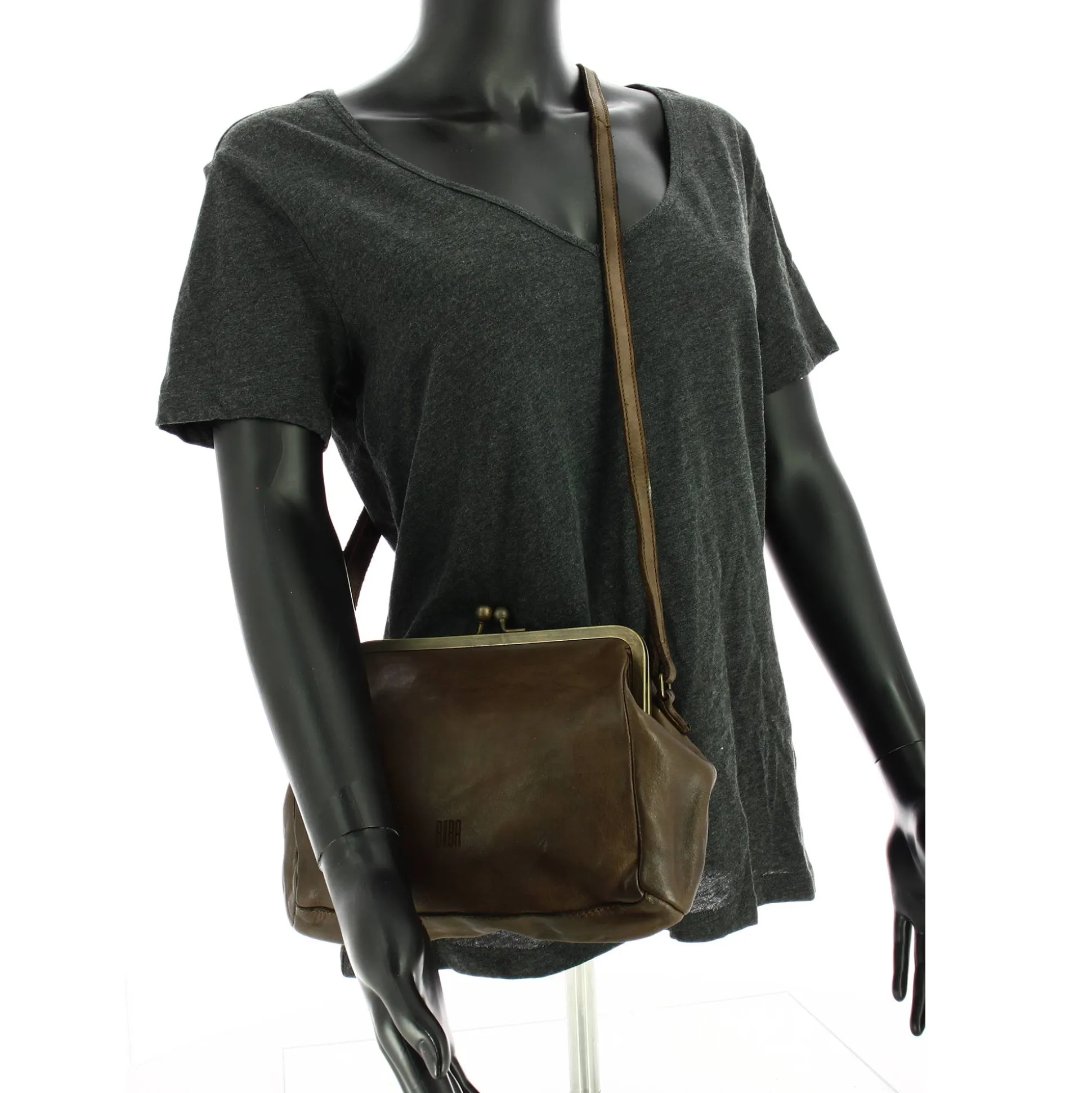 Biba Sac bandouliere Boston en cuir avec fermoir*Femme Sacs Bandoulière