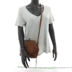 Biba Sac bandouliere Boston en cuir avec fermoir*Femme Sacs Bandoulière