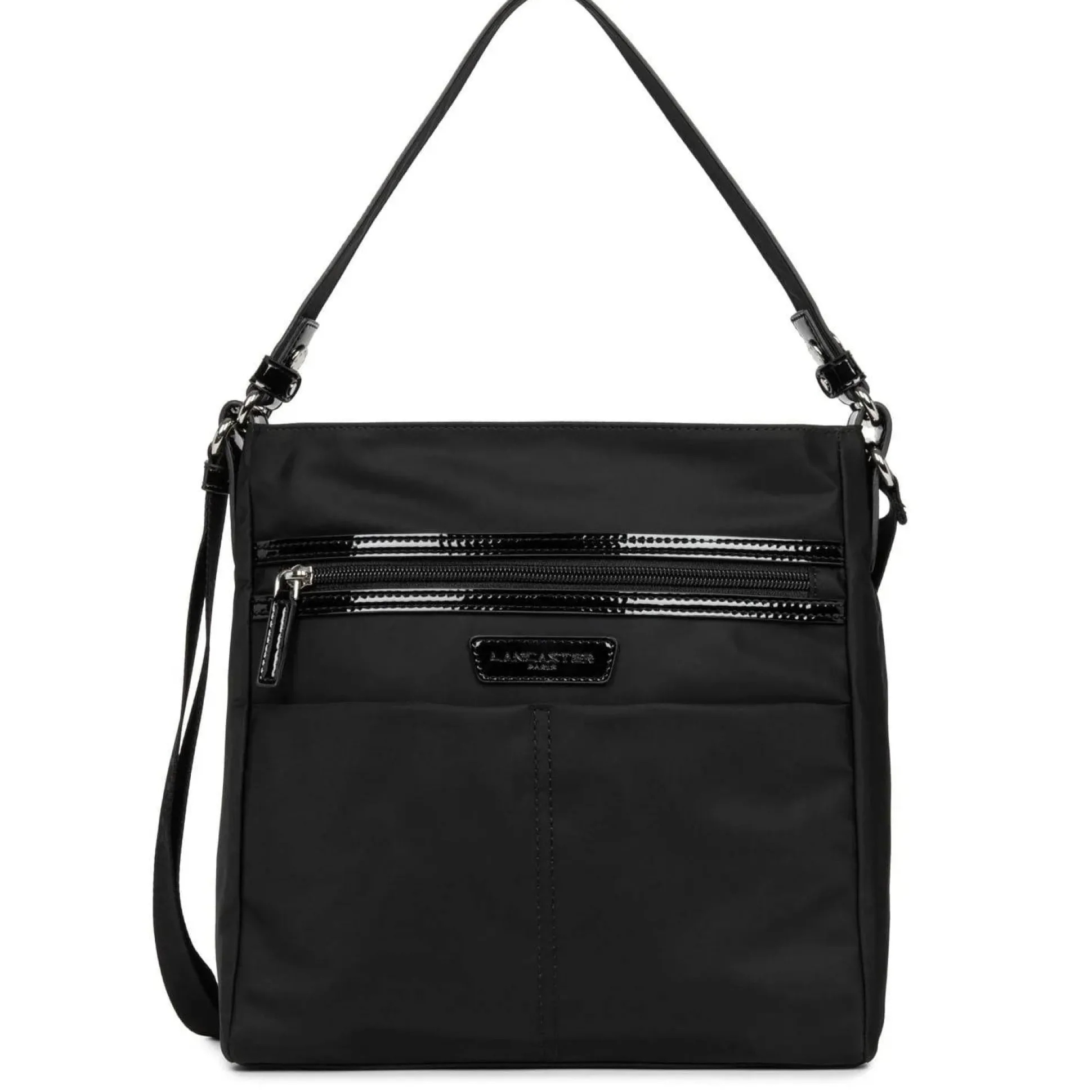 Lancaster Sac bandouliere double porte Basic Verni*Femme Sacs Porté Épaule|Sacs Bandoulière