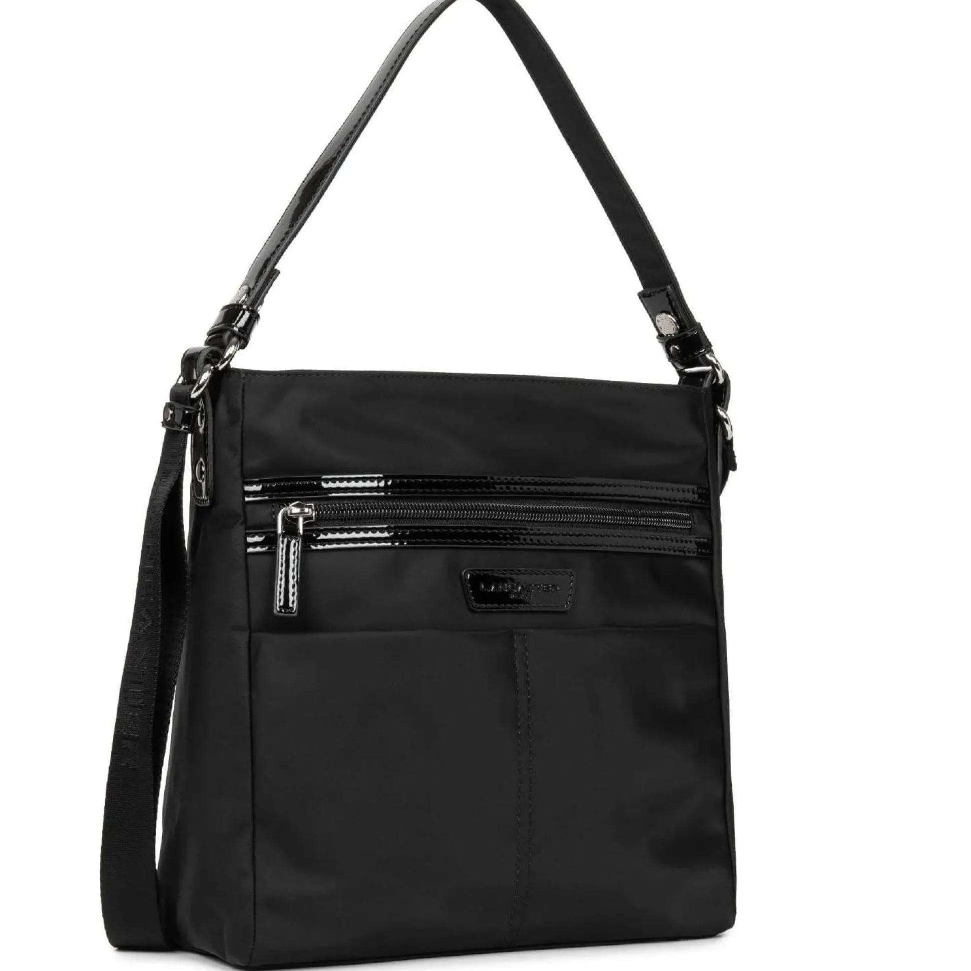 Lancaster Sac bandouliere double porte Basic Verni*Femme Sacs Porté Épaule|Sacs Bandoulière