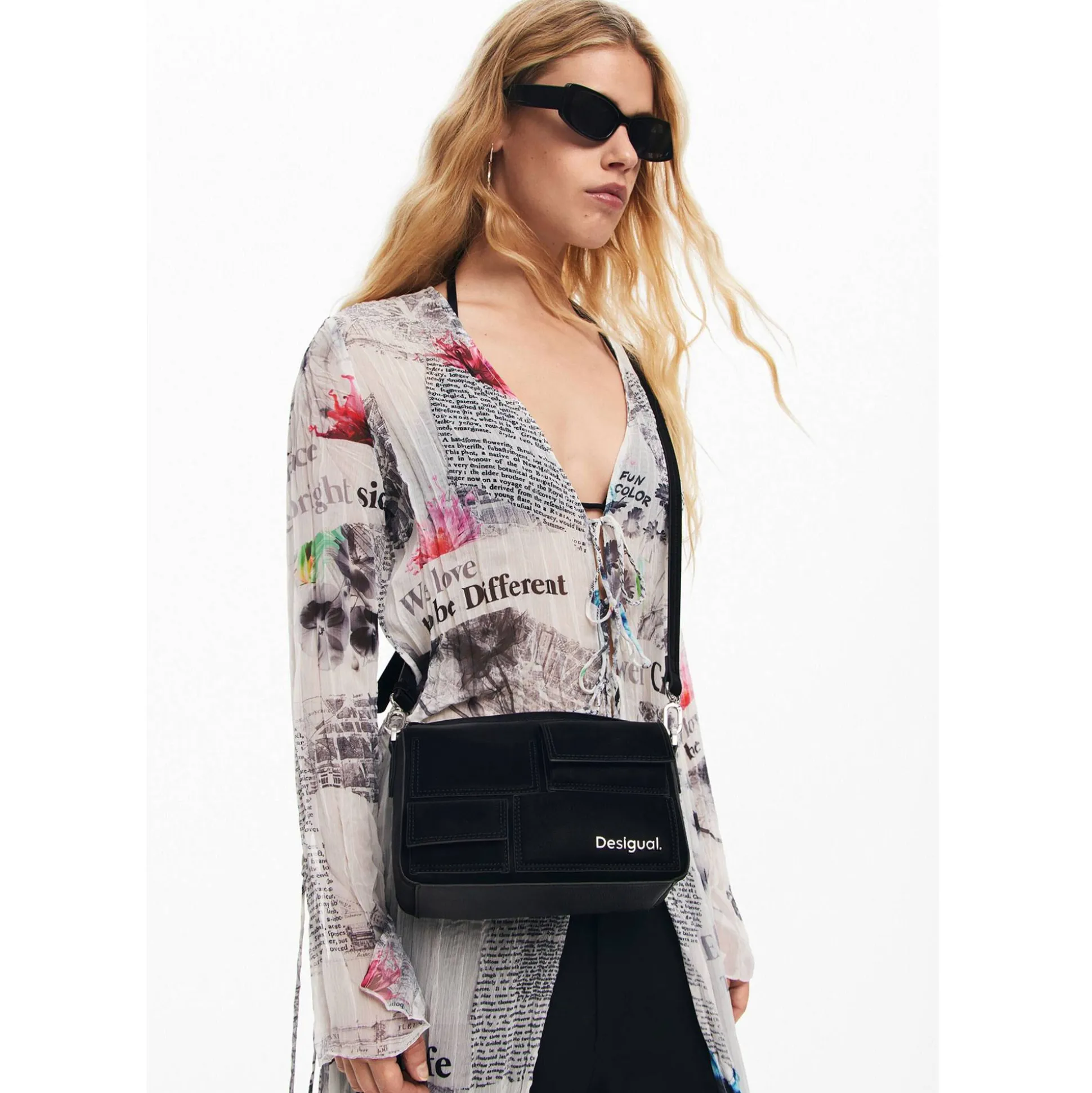 Desigual Sac bandouliere effet cuir Pocket Face*Femme Sacs Bandoulière