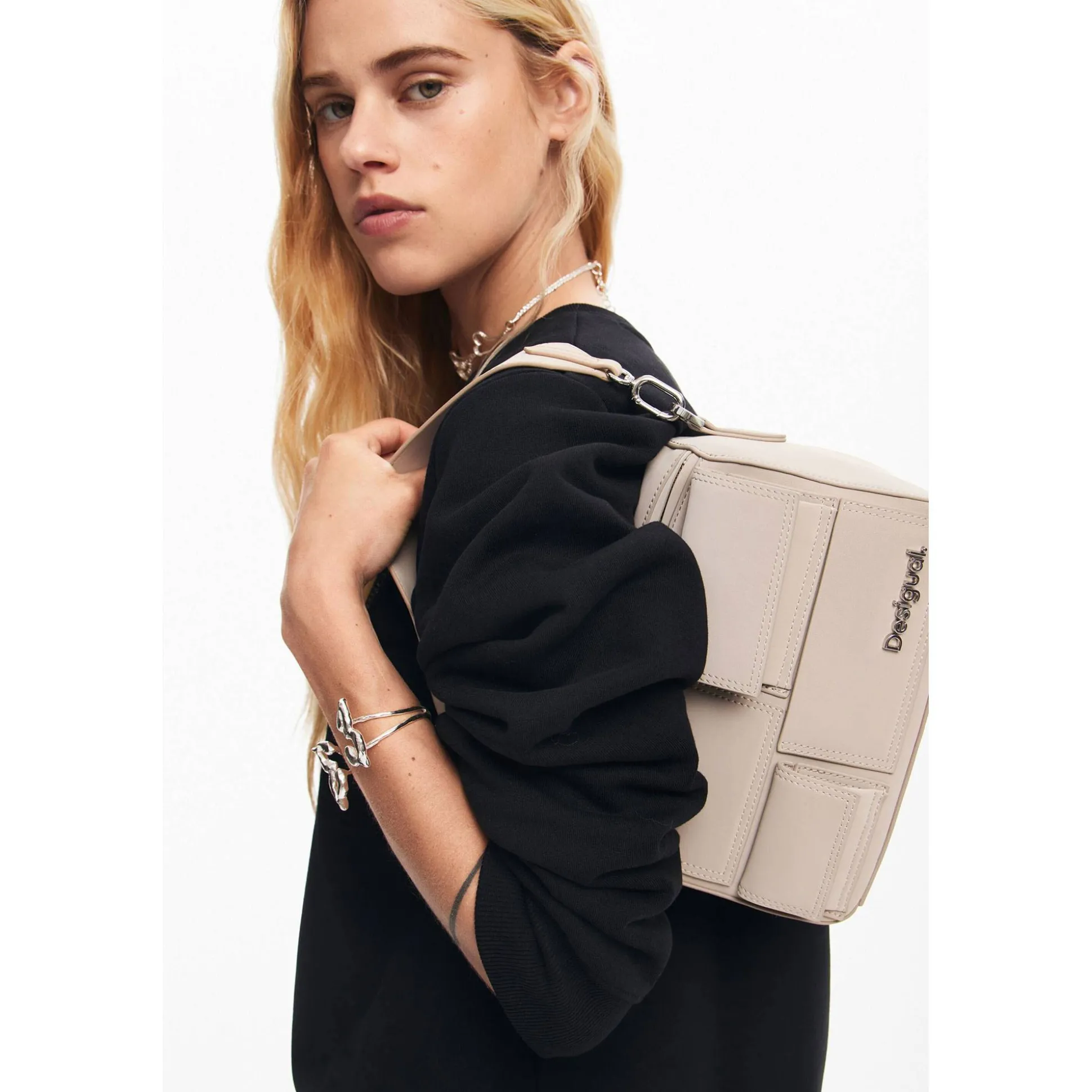 Desigual Sac bandouliere effet cuir Pocket Face*Femme Sacs Bandoulière