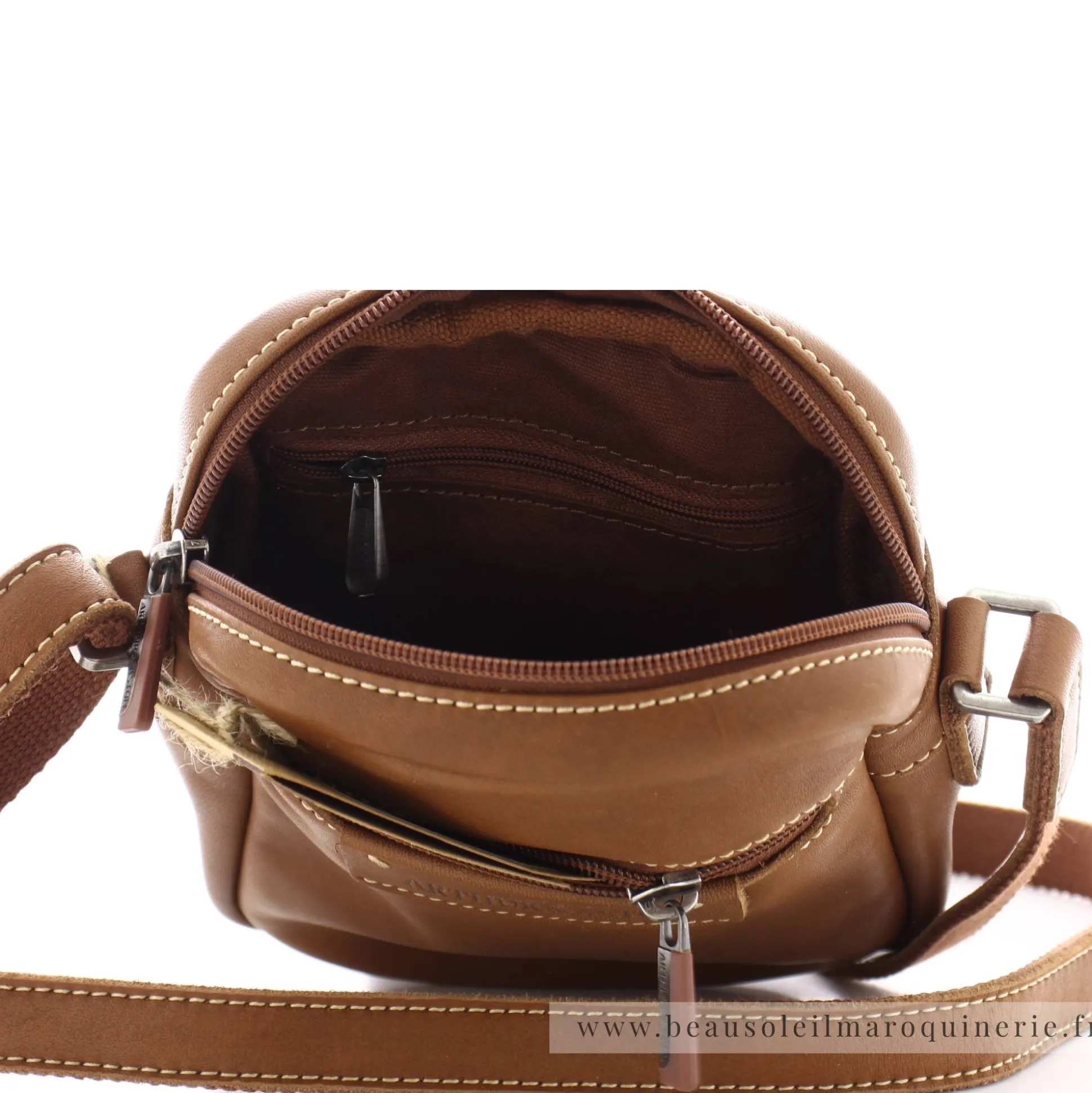 Arthur Aston Sac bandouliere en cuir de vachette Johany*Homme Sacoches Homme