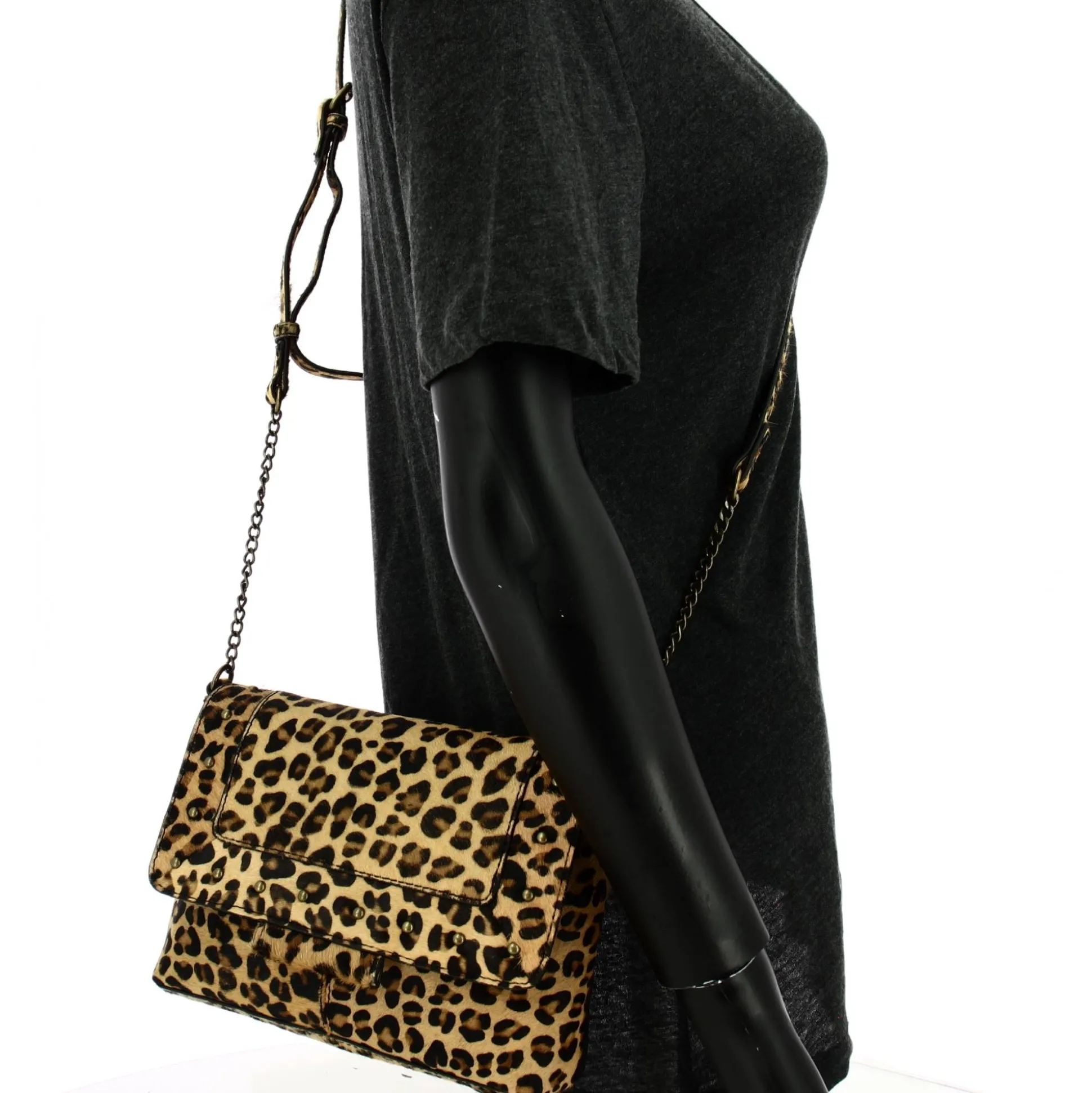Pieces Sac bandouliere Feliziora cuir facon leopard*Femme Sacs Bandoulière
