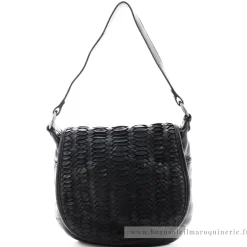 Biba Sac bandouliere Hardy a rabat en cuir tresse*Femme Sacs Porté Épaule|Sacs Bandoulière