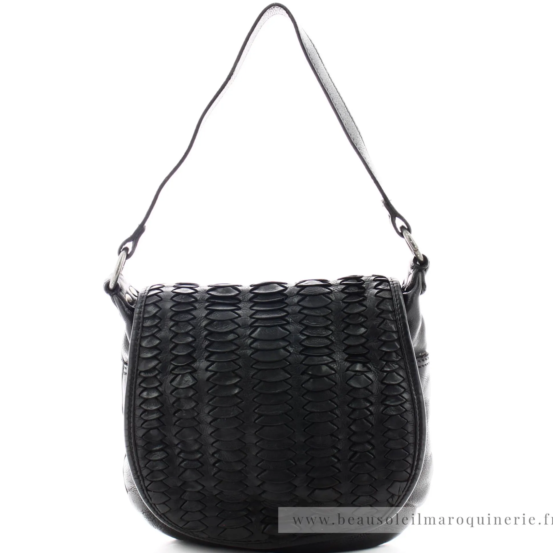 Biba Sac bandouliere Hardy a rabat en cuir tresse*Femme Sacs Porté Épaule|Sacs Bandoulière