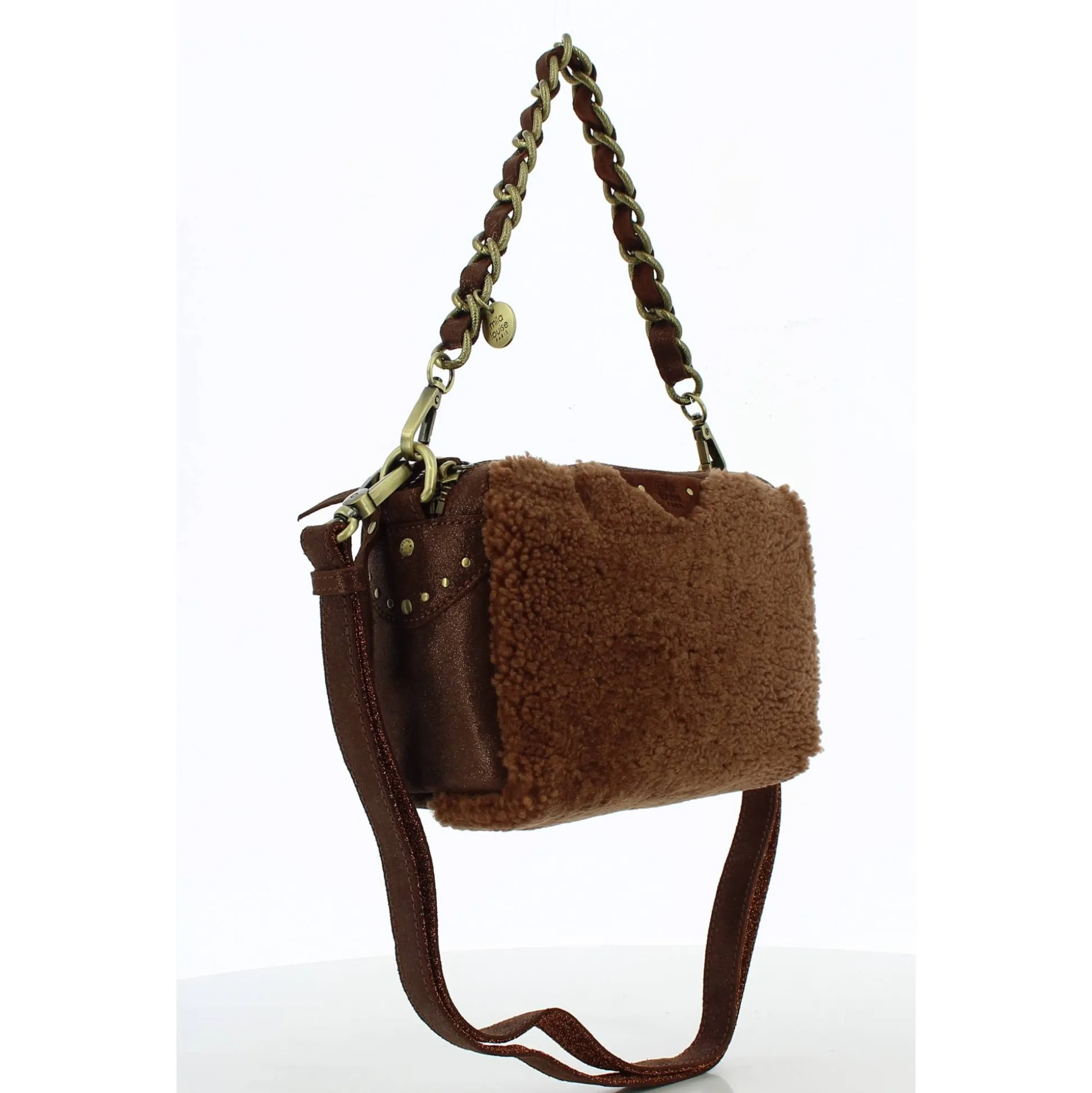 Mila Louise Sac bandouliere Mama TVX effet mouton*Femme Sacs Bandoulière