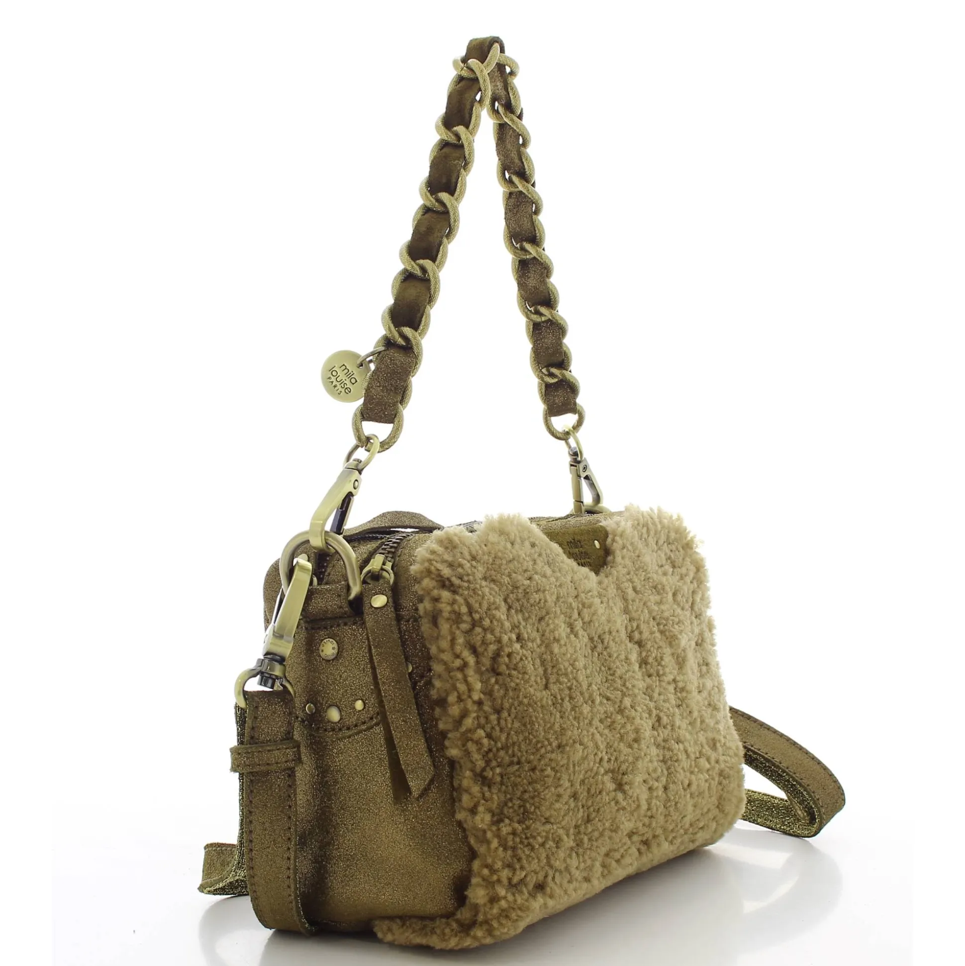 Mila Louise Sac bandouliere Mama TVX effet mouton*Femme Sacs Bandoulière