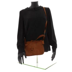Biba Sac bandouliere zippe Boston cuir vintage*Femme Sacs Bandoulière