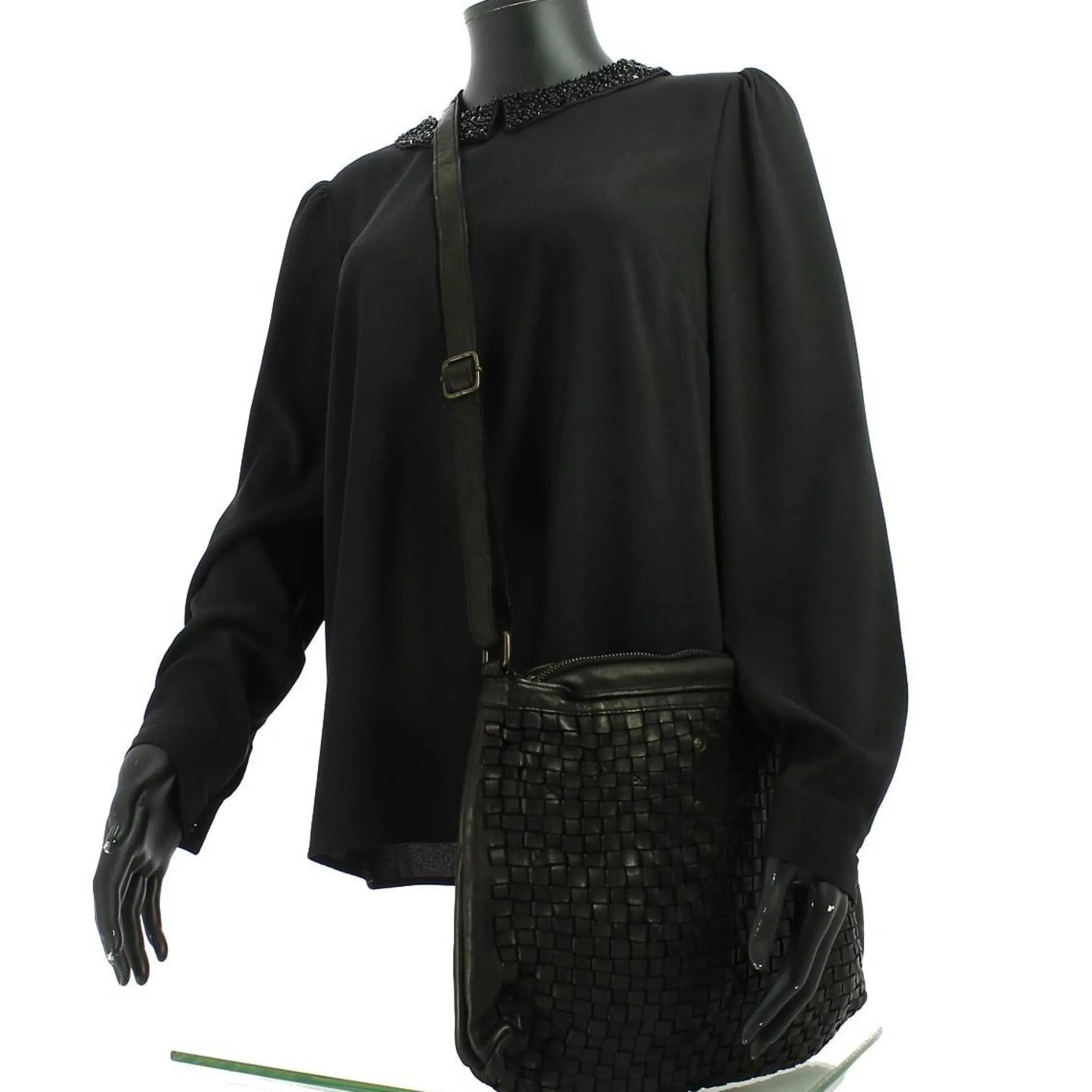 Biba Sac besace bandouliere tresse Kansas*Femme Sacs Bandoulière