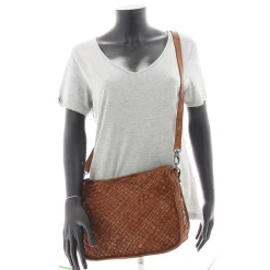 Gianni Conti Sac besace en cuir effet tresse*Femme Sacs Bandoulière