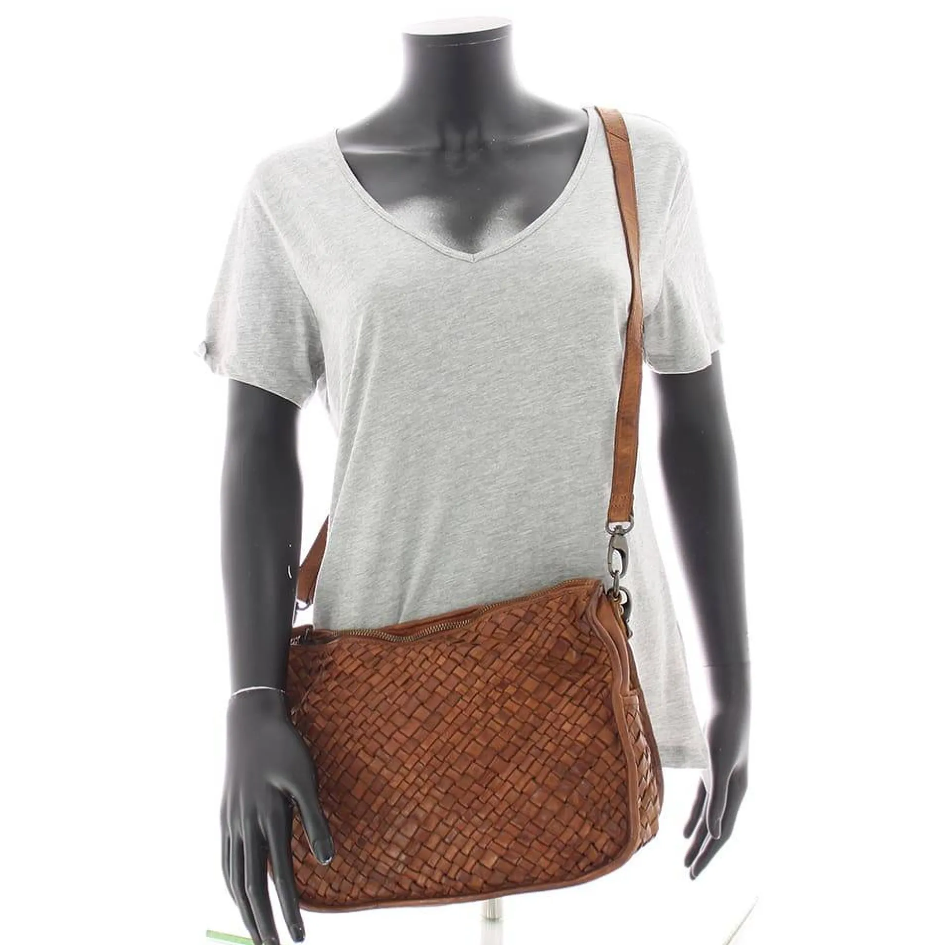 Gianni Conti Sac besace en cuir effet tresse*Femme Sacs Bandoulière