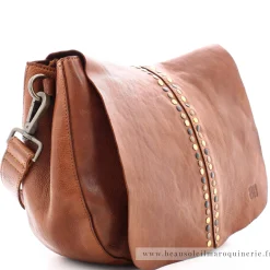 Biba Sac besace porte epaule Hancock rabat cloute grand format*Femme Sacs Bandoulière