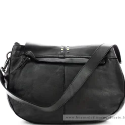 Biba Sac besace porte epaule Hancock rabat cloute grand format*Femme Sacs Bandoulière