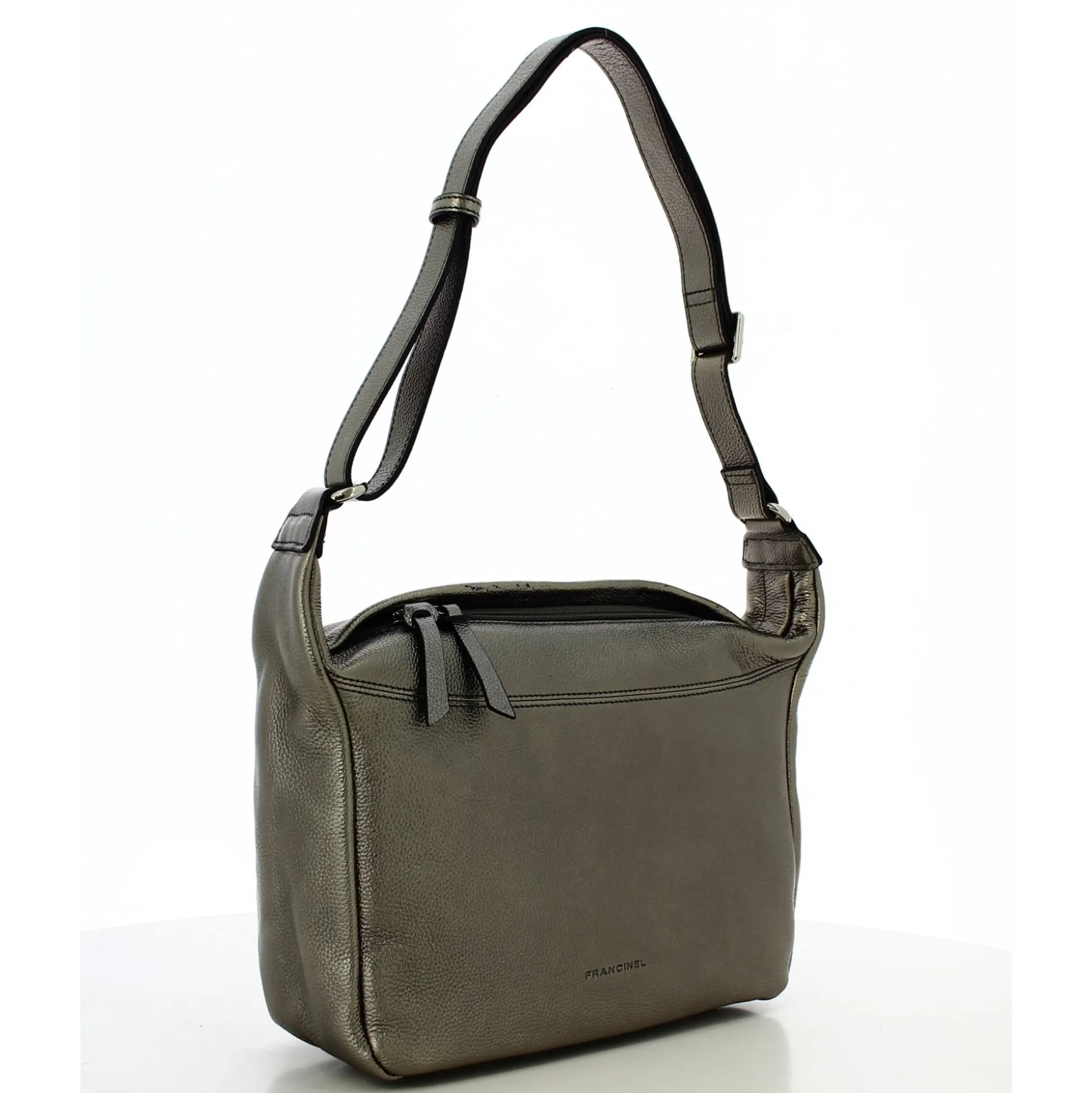 Francinel Sac besace zippe Dorothee cuir graine*Femme Sacs Bandoulière