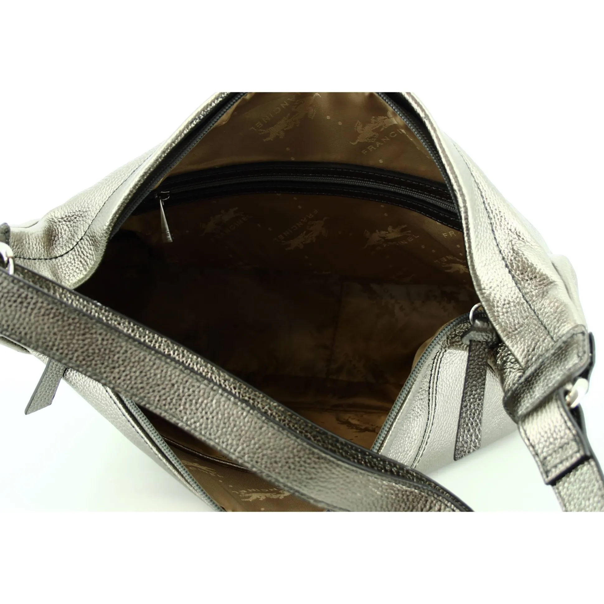Francinel Sac besace zippe Dorothee cuir graine*Femme Sacs Bandoulière