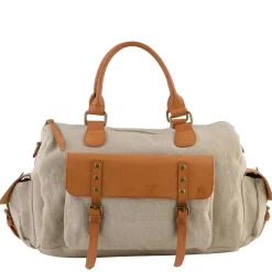 Mia & Joy Sac bowling Wendy toile et similicuir*Femme Sacs À Main