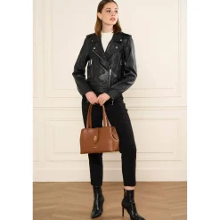 Lancaster Sac cabas epaule effet graine M Top Double*Femme Sacs Cabas