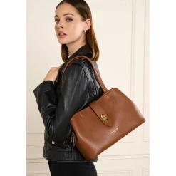 Lancaster Sac cabas epaule effet graine M Top Double*Femme Sacs Cabas